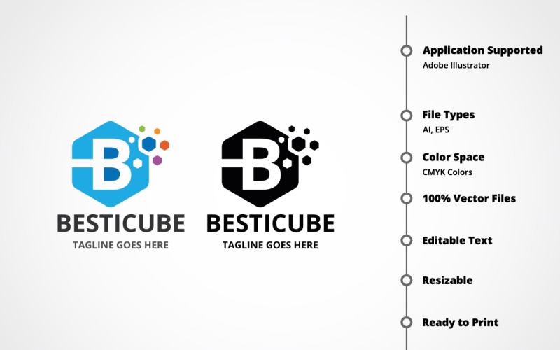 Download Шаблон логотипа "Letter B - Besticube Logo Template" / Letter B - Besticube Logo Template - Шаблон логотипа на тему графика air,agency,b letter,best,box,brand,business,corporate,corporative,cube,cubic,cubical,design,engineer,entertainment,firm,group,hexa,hexagon,identity