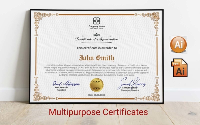 Modern multipurpose Certificate Template