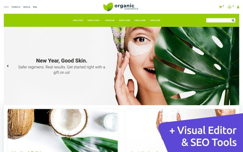 Organic Cosmetics - Make Up Shop MotoCMS Ecommerce Template