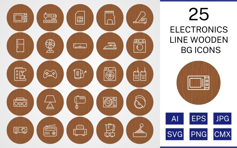 Download Набор иконок "25 Electronic Devices Line Wooden BG Icon Set" / 25 Electronic Devices Line Wooden BG Icon Set - Набор иконок на тему computer set,file,icon,icons,background,vector,sign,symbol,pictogram,wooden,line,elctronics,devices,lamp,radio,juicer,fridge,washing machine,iron,ac