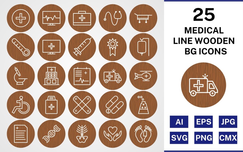 Download Набор иконок "25 Medical Line Wooden BG Icon Set" / 25 Medical Line Wooden BG Icon Set - Набор иконок на тему medical set,file,icon,icons,background,vector,sign,symbol,pictogram,wooden,line,medical,drip,xray,dna,report,toe tag,medicines,hospital,injection