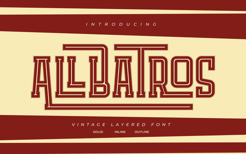 Download Шрифт "Allbatros | Vintage Layered Font" / Allbatros | Vintage Layered Font - Шрифт на тему графика vintage,old,retro,design,decoration,style,vector,set,frame,illustration,label,decorative,graphic,line,border,classic,ornament,element,template,symbol