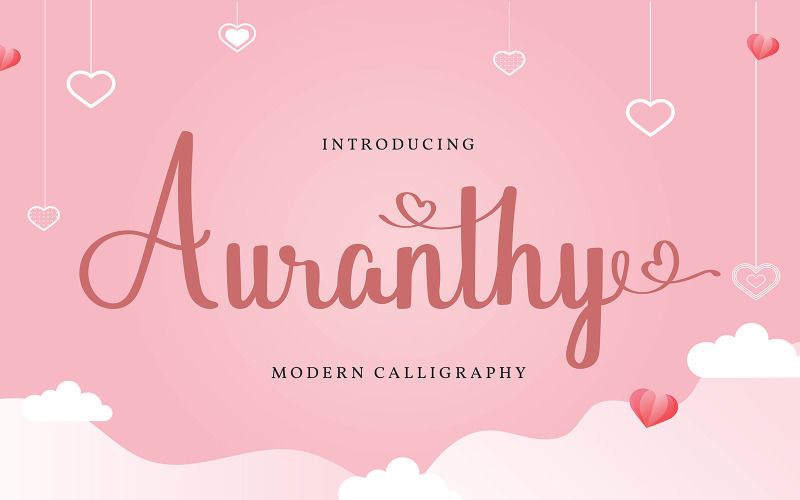 Auranthy | Modernt kalligrafiteckensnitt
