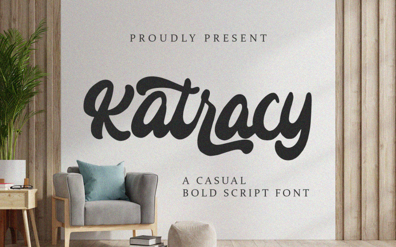 Katracy - fonte cursiva em negrito