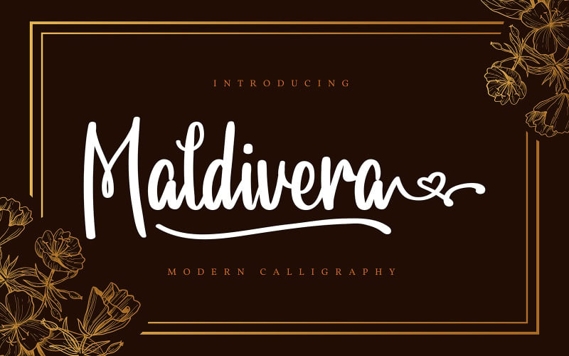 Maldivera | Modernt kalligrafiteckensnitt