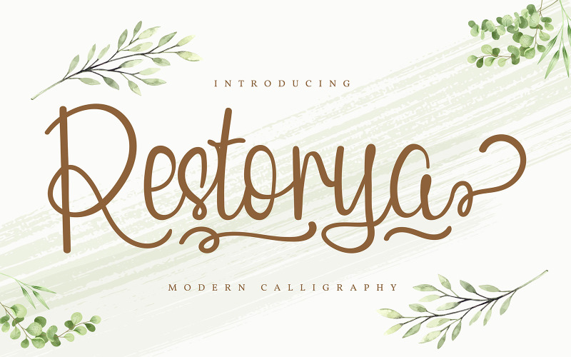 Download Шрифт "Restorya | Modern Calligraphy Font" / Restorya | Modern Calligraphy Font - Шрифт на тему графика font,alphabet,calligraphy,text,typography,type,abc,handwritten,art,design,drawn,style,hand,symbol,vector,graphic,modern,typeface,letter,sign