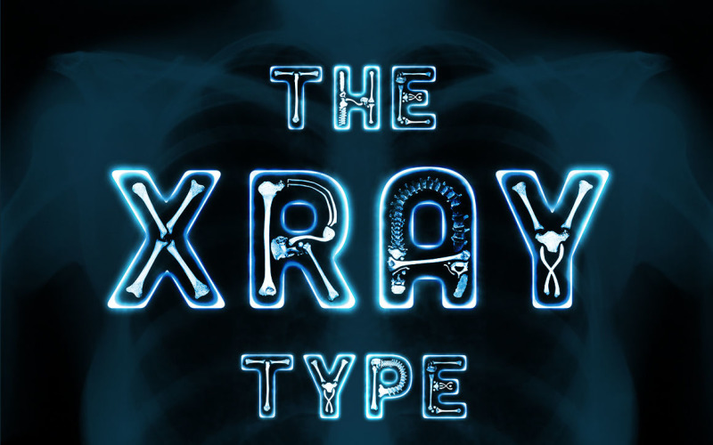 Download Шрифт "The X-Ray Font" / The X-Ray Font - Шрифт на тему графика xray,font,tipography,transparent,radiant,glow,bones,skelenton,radiology,radiation,doctor,logo,design,identity,ray,psd,jpg,photoshop,brand