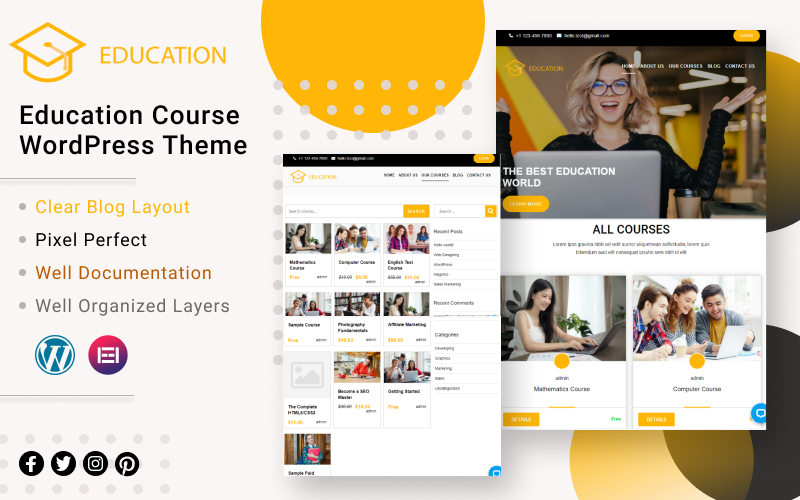 Education　Theme　Course　WordPress　#150823　TemplateMonster
