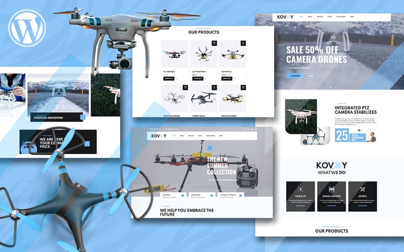 Kovoy无人机配件商店和无人机商务WooCommerce主题
