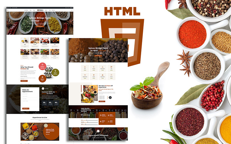 Masala Organic Spices Responsive Shop Website-sjabloon