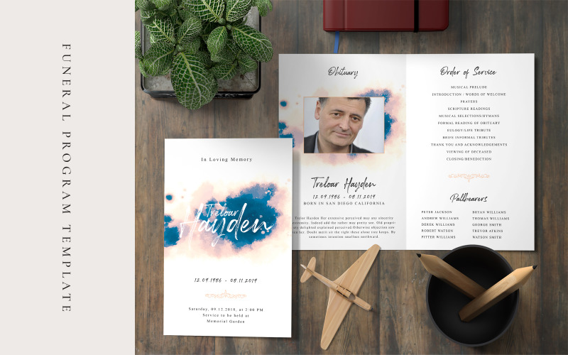 Download Фирменный стиль "Minimal Effective Funeral Program - Corporate Identity Template" / Minimal Effective Funeral Program - Corporate Identity Template - Фирменный стиль на тему графика funeral program,program template,obituary template,poem template,celebration of life,memorial program,dove funeral,order of service,time of loss,men funeral,women funeral  african american,af