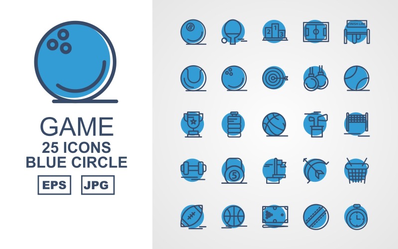 25 Premium Game Blur Circle Pack Ikonuppsättning