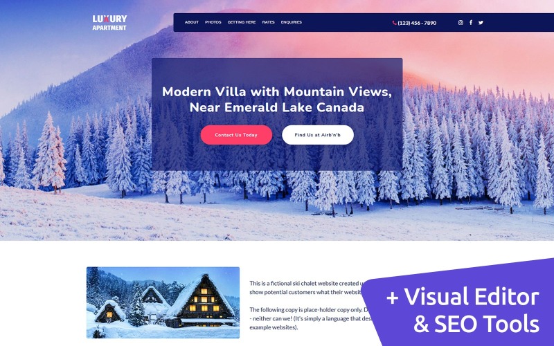 House Rental MotoCMS Landing Page Template