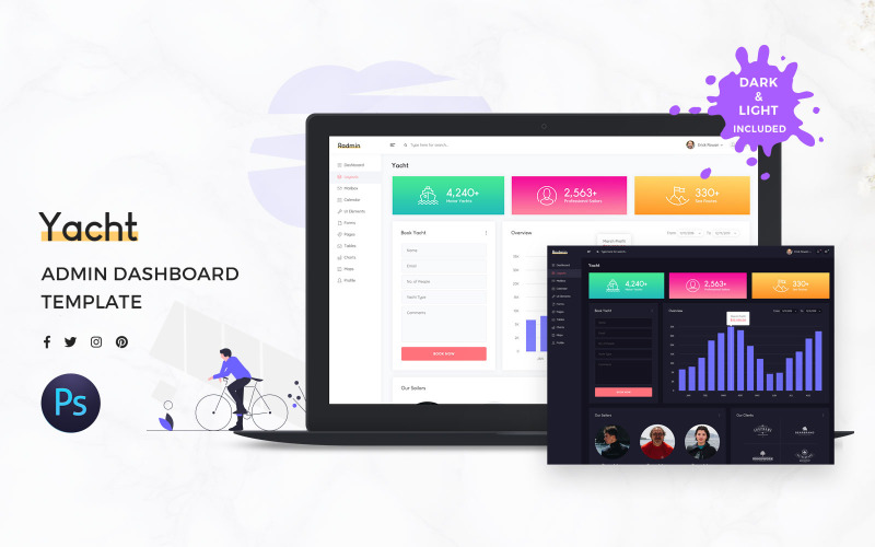 Sada uživatelského rozhraní pro Yacht Admin Dashboard