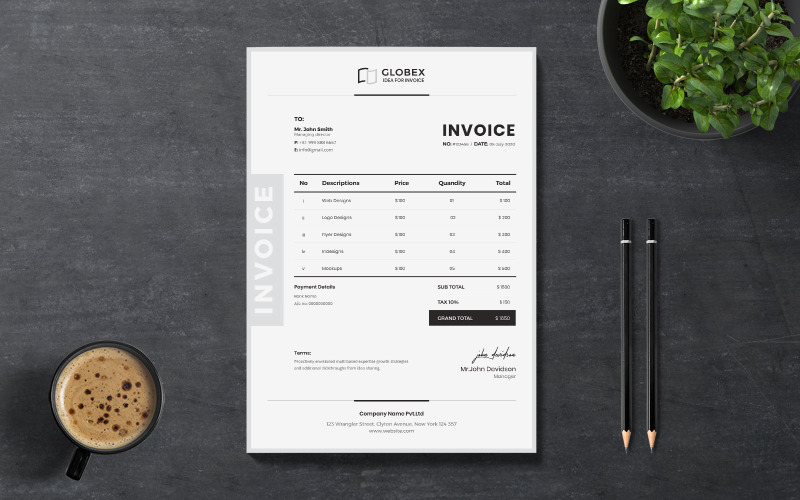 Download Фирменный стиль "Corporate Invoice - Corporate Identity Template" / Corporate Invoice - Corporate Identity Template - Фирменный стиль на тему графика corporate,invoice,template,personal,business,professional,templates,industry,bill,payment,pay,client,design,work,service
