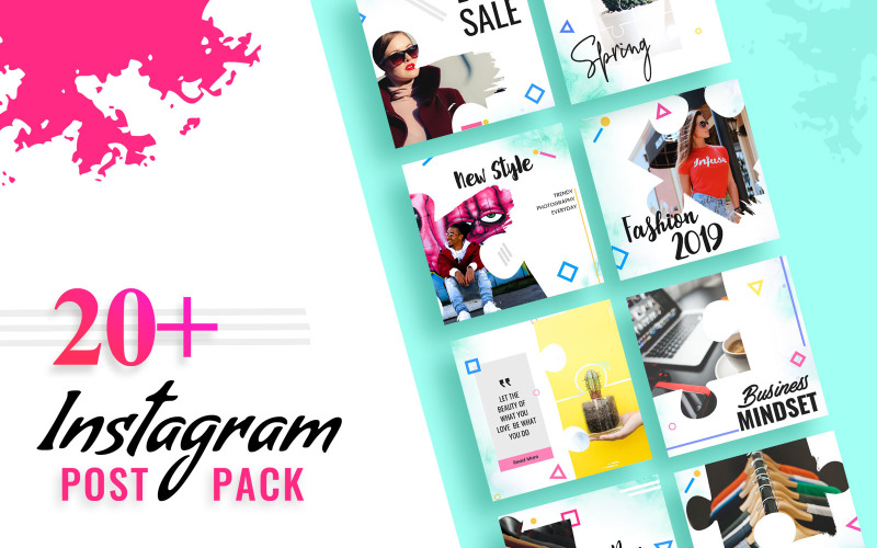 Download Шаблон для соцсетей "Creative Instagram Post Social Media Template" / Creative Instagram Post Social Media Template - Шаблон для соцсетей на тему графика creative,instagram,post,template,social,media,pack,templates,banner,banners,facebook,modern,business,online,shopping