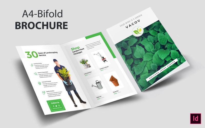 Eco Plant Bi-fold Brochure - Mall för företagsidentitet