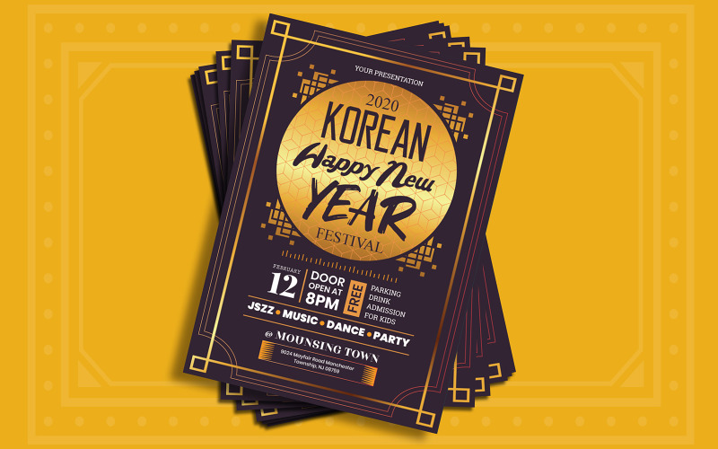Download Фирменный стиль "Korean New Year Flyer - Corporate Identity Template" / Korean New Year Flyer - Corporate Identity Template - Фирменный стиль на тему графика korean,new,year,flyer,background,booklet,illustration,korea,gradient,purple,design,banner,shape,advertising,cover,modern,template,traditional,vector,celebratio