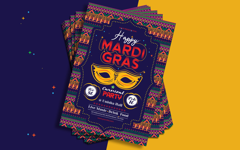 Download Фирменный стиль "Mardi Gras Flyer - Corporate Identity Template" / Mardi Gras Flyer - Corporate Identity Template - Фирменный стиль на тему графика template,party,holiday,background,festive,flier,confetti,purple,gold,fun,poster,decoration,festival,design,masquerade,ribbon,vector,mardi,carnival,entertainment
