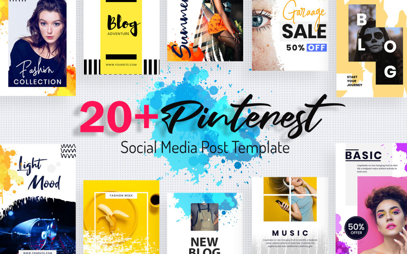 Plantilla de redes sociales para publicaciones de Pinterest