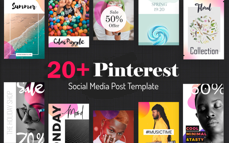 Plantilla de redes sociales para publicaciones de Pinterest