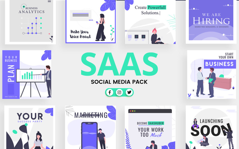 SAAS商业社交媒体模板