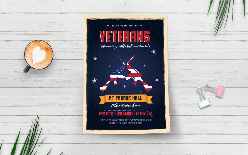 Download Фирменный стиль "Veterans Day Flyer - Corporate Identity Template" / Veterans Day Flyer - Corporate Identity Template - Фирменный стиль на тему графика veteran,red,celebration,united,day,national,patriotism,us,america,star,patriotic,american,vector,flag,background,memorial,holiday,state,symbol,army