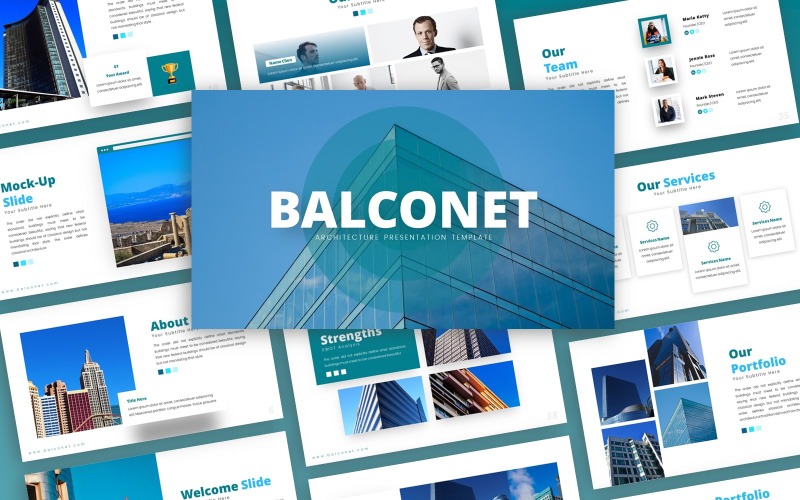 Balconet Architectuur Presentatie PowerPoint-sjabloon