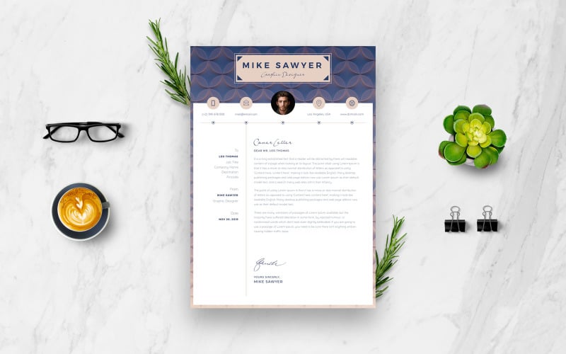 Download Резюме "Creative Resume Template" / Creative Resume Template - Резюме на тему графика elegant,minimalist,resume,simple,cv,template,business,interview,modern,job,company,header,print,vector,layout,creative,personal,page,document,paper