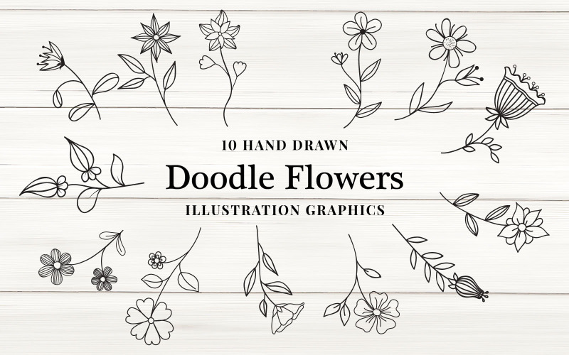 Doodle Flower Collection - Ilustração