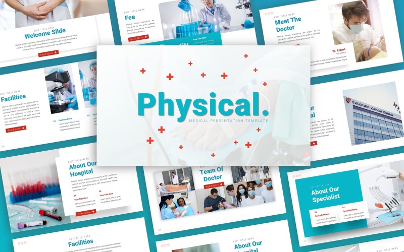 Fysieke medische presentatie PowerPoint-sjabloon
