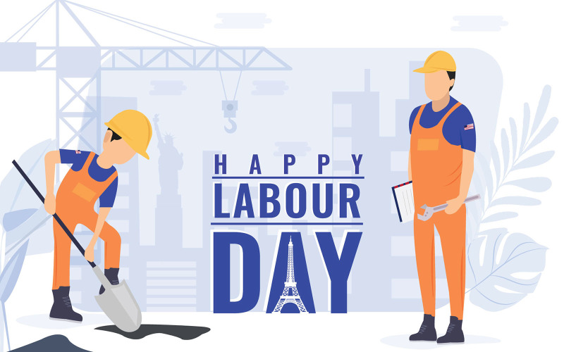 Download Иллюстрация "Happy Labour Day - Illustration" / Happy Labour Day - Illustration - Иллюстрация на тему графика labour,day,graphics,graphic,design,promotions,usa,promotion,celebration,celebrations,worker,employer,job,construction,under