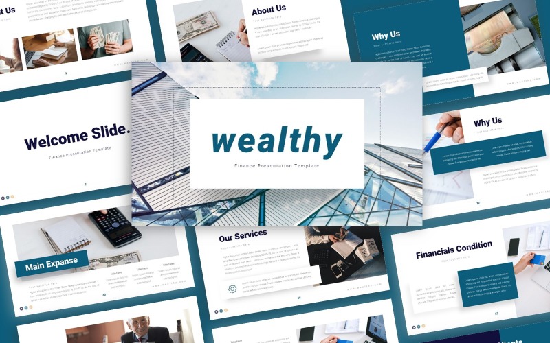Modello PowerPoint di presentazione di finanza ricca