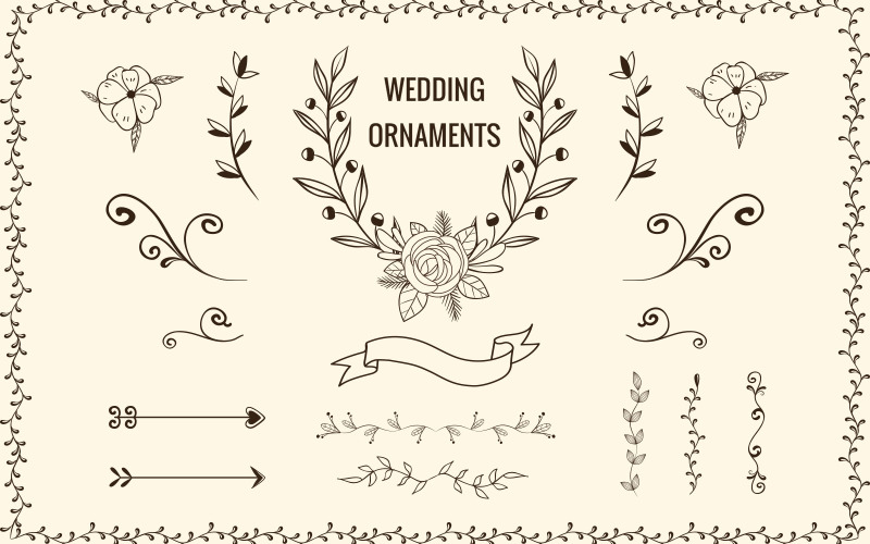 Ornamentos de casamento - ilustração