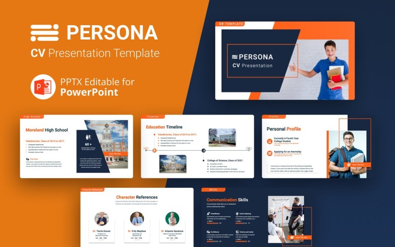 PERSONA - Professionele CV PowerPoint-sjabloon