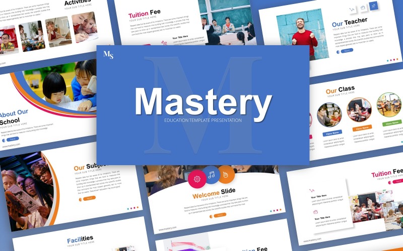 PowerPoint-Vorlage für die Präsentation von Mastery Education-Präsentationen
