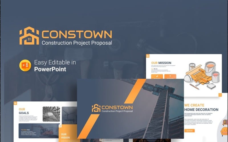 Constown – 建设项目提案演示文稿 PowerPoint 模板