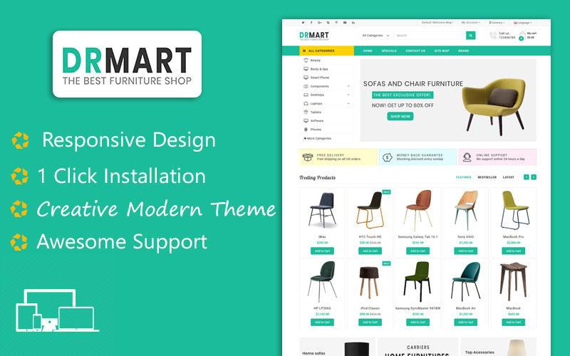 DR Mart — szablon OpenCart z nowoczesnymi meblami