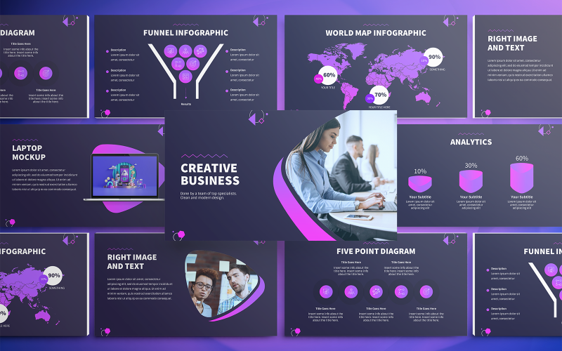 Multifunctionele creatieve zakelijke PowerPoint