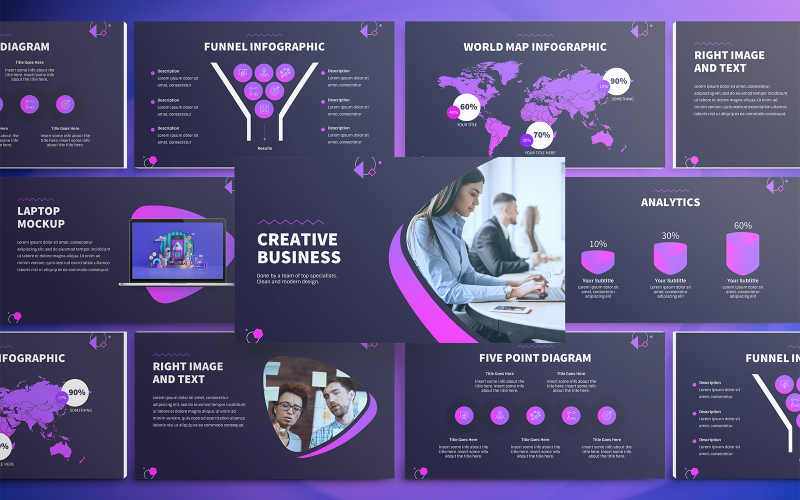 PowerPoint de negócios criativos multiuso