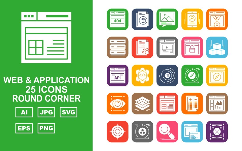 Download Набор иконок "25 Premium Web And Application Round Corner Pack Icon Set" / 25 Premium Web And Application Round Corner Pack Icon Set - Набор иконок на тему computer browser,atom,report,website,aim,reload,search,webpage,full screen,document,gallery,smartphone,sever,layers,icon,icons
