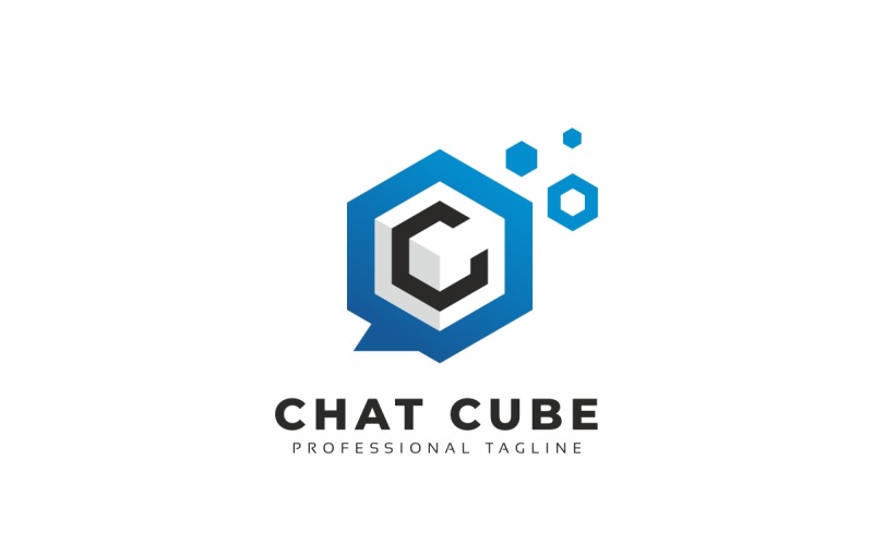 Download Шаблон логотипа "Chat Cube C Letter Logo Template" / Chat Cube C Letter Logo Template - Шаблон логотипа на тему графика app,application,blog,blogging,box,brand,branding,chat,corporate,cube,hexagon,identity,logo,logotype,message,messaging,software,talk,talking,tech