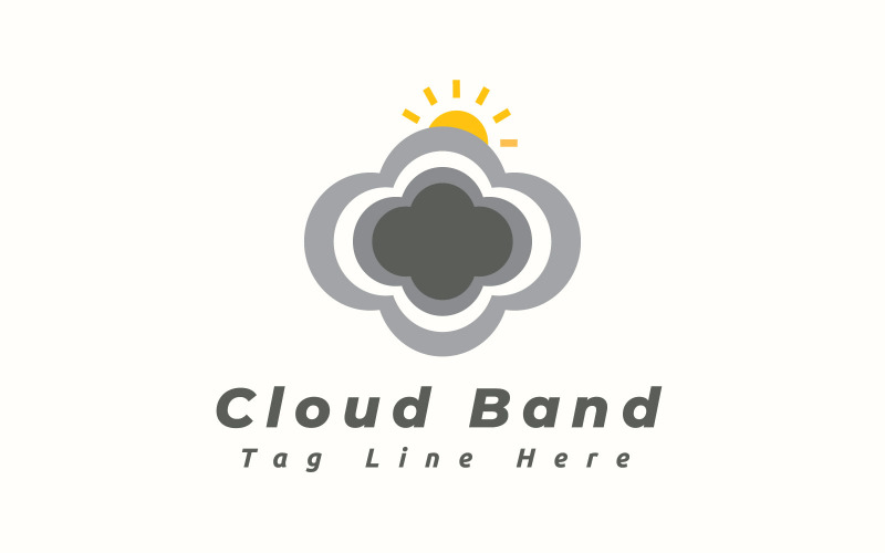 Download Шаблон логотипа "Cloud Band Logo Template" / Cloud Band Logo Template - Шаблон логотипа на тему графика academic,app,band,blue,class,cloud,cloud computing,education,music,musical,professional,round,sound,symbol,tech,cloud band logo