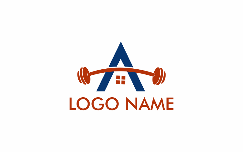 Download Шаблон логотипа "Gym House Logo Template" / Gym House Logo Template - Шаблон логотипа на тему графика home,house,healthy,gym,sport,lifestyle,fitness,fit,body,activity,room,health,people,woman,athlete,girl,sportswear,athletic,aerobics,strong