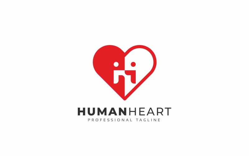 Download Шаблон логотипа "Human Heart Logo Template" / Human Heart Logo Template - Шаблон логотипа на тему графика cardio,cardiology,care,caring,doctor,green,health,healthcare,heart,human,life,love,medical,medical center,natural,nature,people,wellness