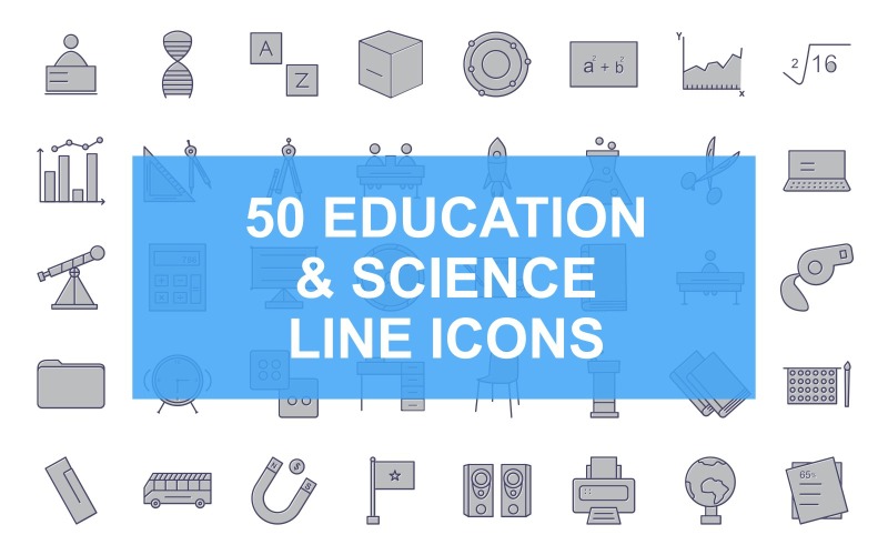 4 - Icon-Set mit gefüllten Linien für Bildung und Wissenschaft