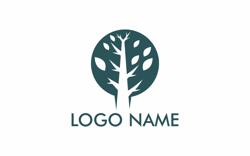 Modello di logo albero verde