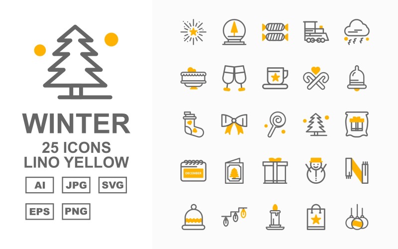 Download Набор иконок "25 Premium Winter Lino Yellow Pack Icon Set" / 25 Premium Winter Lino Yellow Pack Icon Set - Набор иконок на тему shopping celebration,lace,snow,muffler,dish,wineglass,cake,cloud,trainengine,toffee,moonlight,lights,shoppingbag,candle,gift,card,calendar,tree,candy,coffee