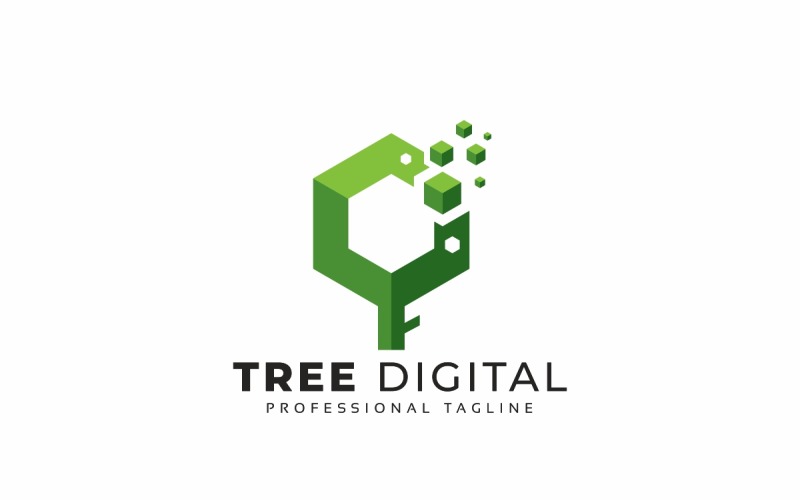 Download Шаблон логотипа "Tree Digital Logo Template" / Tree Digital Logo Template - Шаблон логотипа на тему графика abstract,agency,brand,branding,business,code,computer,data,developer,digital,electronic,finance,finances,firm,identity,internet,it,modern,pixel,professional