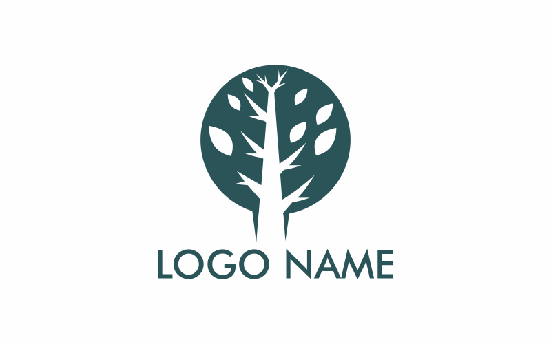 Strom zelený Logo šablona